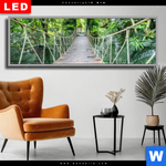 Wechselmotiv Dia Haengebruecke Im Dschungel Panorama Produktvorschau mit dem Bild Hängebrücke im Dschungel im Format Panorama.