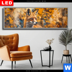 Wechselmotiv Dia Herbstzeit Mit Rotfuchs Panorama Produktvorschau mit dem Bild Herbstzeit mit Rotfuchs im Format Panorama.