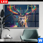 Wechselmotiv Dia Hirsch Im Leuchtenden Farbmix Querformat Produktvorschau mit dem Bild Hirsch im leuchtenden Farbmix im Format Querformat.