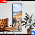 Wechselmotiv Dia Holztreppe Zum Einsamen Strand Schmal Produktvorschau mit dem Bild Holztreppe zum einsamen Strand im Format Schmal.