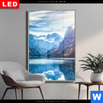 Wechselmotiv Dia Idyllischer Bergsee Im Gebirge Hochformat Produktvorschau mit dem Bild Idyllischer Bergsee im Gebirge im Format Hochformat.