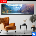 Wechselmotiv Dia Idyllischer Bergsee Im Gebirge Panorama Produktvorschau mit dem Bild Idyllischer Bergsee im Gebirge im Format Panorama.