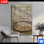 Wechselmotiv Dia Idyllischer Wald Mit Bruecke Hochformat Produktvorschau mit dem Bild Idyllischer Wald mit Brücke im Format Hochformat.