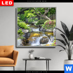 Wechselmotiv Dia Japanischer Garten Mit Wasserlauf Quadrat Produktvorschau mit dem Bild Japanischer Garten mit Wasserlauf im Format Quadrat.