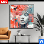 Wechselmotiv Dia Jolanda Frau Mit Blumen Im Haar Quadrat Produktvorschau mit dem Bild Jolanda - Frau mit Blumen im Haar im Format Quadrat.