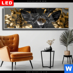 Wechselmotiv Dia Junger Hirsch Und Goldblumen Panorama Produktvorschau mit dem Bild Junger Hirsch und Goldblumen im Format Panorama.