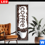 Wechselmotiv Dia Kaffeegenuss Aus Besten Bohnen Schmal Produktvorschau mit dem Bild Kaffeegenuss aus besten Bohnen im Format Schmal.