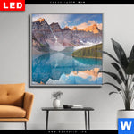 Wechselmotiv Dia Kanadischer Bergsee Quadrat Produktvorschau mit dem Bild Kanadischer Bergsee im Format Quadrat.