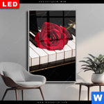 Wechselmotiv Dia Klavier Rose Hochformat Produktvorschau mit dem Bild Klavier & Rose im Format Hochformat.