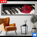 Wechselmotiv Dia Klavier Rose Panorama Produktvorschau mit dem Bild Klavier & Rose im Format Panorama.