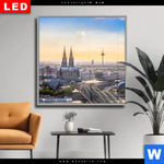 Wechselmotiv Dia Koelner Skyline Quadrat Produktvorschau mit dem Bild Kölner Skyline im Format Quadrat.
