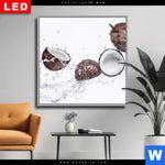 Wechselmotiv Dia Kokosnuesse Mit Wasserspritzer Quadrat Produktvorschau mit dem Bild Kokosnüsse mit Wasserspritzer im Format Quadrat.