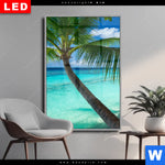 Wechselmotiv Dia Kokospalme Am Strand Hochformat Produktvorschau mit dem Bild Kokospalme am Strand im Format Hochformat.