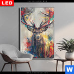 Wechselmotiv Dia Kreativer Hirsch Mit Farbspritzern Hochformat Produktvorschau mit dem Bild Kreativer Hirsch mit Farbspritzern im Format Hochformat.