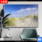 Wechselmotiv Dia Kuestenwanderung Durch Sandduenen Querformat Produktvorschau mit dem Bild Küstenwanderung durch Sanddünen im Format Querformat.