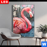 Wechselmotiv Dia Kunstvoller Flamingo Hochformat Produktvorschau mit dem Bild Kunstvoller Flamingo im Format Hochformat.