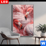 Wechselmotiv Dia Kuschelnde Flamingos Hochformat Produktvorschau mit dem Bild Kuschelnde Flamingos im Format Hochformat.