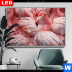 Wechselmotiv Dia Kuschelnde Flamingos Querformat Produktvorschau mit dem Bild Kuschelnde Flamingos im Format Querformat.