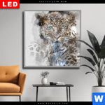 Wechselmotiv Dia Leopard Aquarell Quadrat Produktvorschau mit dem Bild Leopard Aquarell im Format Quadrat.