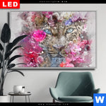 Wechselmotiv Dia Leopard Blumen Querformat Produktvorschau mit dem Bild Leopard & Blumen im Format Querformat.