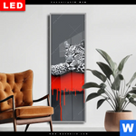 Wechselmotiv Dia Leopard Eleganz Trifft Abstraktion Schmal Produktvorschau mit dem Bild Leopard - Eleganz trifft Abstraktion im Format Schmal.