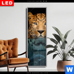 Wechselmotiv Dia Leopard Im Wasser Schmal Produktvorschau mit dem Bild Leopard im Wasser im Format Schmal.