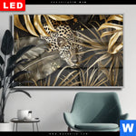 Wechselmotiv Dia Leopard In Goldener Tarnung Querformat Produktvorschau mit dem Bild Leopard in goldener Tarnung im Format Querformat.