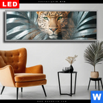 Wechselmotiv Dia Leopard Zwischen Blaettern Panorama Produktvorschau mit dem Bild Leopard zwischen Blättern im Format Panorama.