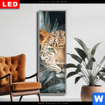 Wechselmotiv Dia Leopard Zwischen Blaettern Schmal Produktvorschau mit dem Bild Leopard zwischen Blättern im Format Schmal.