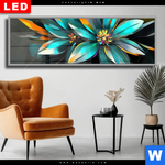 Wechselmotiv Dia Leuchtende Fantasieblueten Panorama Produktvorschau mit dem Bild Leuchtende Fantasieblüten im Format Panorama.
