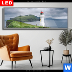 Wechselmotiv Dia Leuchtturm Auf Insel Panorama Produktvorschau mit dem Bild Leuchtturm auf Insel im Format Panorama.