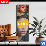Wechselmotiv Dia Like Florales Portraet Schmal Produktvorschau mit dem Bild LIKE - Florales Porträt im Format Schmal.