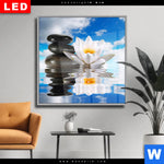 Wechselmotiv Dia Lilie Zensteine Quadrat Produktvorschau mit dem Bild Lilie & Zensteine im Format Quadrat.