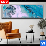Wechselmotiv Dia Liquid Marmor Tuerkis Flieder Panorama Produktvorschau mit dem Bild Liquid Marmor Türkis Flieder im Format Panorama.