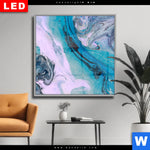 Wechselmotiv Dia Liquid Marmor Tuerkis Flieder Quadrat Produktvorschau mit dem Bild Liquid Marmor Türkis Flieder im Format Quadrat.