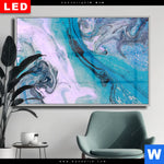 Wechselmotiv Dia Liquid Marmor Tuerkis Flieder Querformat Produktvorschau mit dem Bild Liquid Marmor Türkis Flieder im Format Querformat.