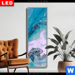 Wechselmotiv Dia Liquid Marmor Tuerkis Flieder Schmal Produktvorschau mit dem Bild Liquid Marmor Türkis Flieder im Format Schmal.