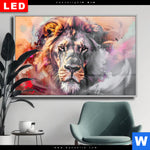 Wechselmotiv Dia Loewe Im Farbensturm Querformat Produktvorschau mit dem Bild Löwe im Farbensturm im Format Querformat.