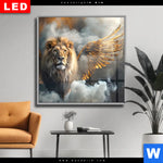 Wechselmotiv Dia Loewe Mit Goldenen Fluegeln Quadrat Produktvorschau mit dem Bild Löwe mit goldenen Flügeln im Format Quadrat.