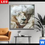 Wechselmotiv Dia Loewe Sanft Umhuellt Quadrat Produktvorschau mit dem Bild Löwe sanft umhüllt im Format Quadrat.