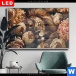 Wechselmotiv Dia Loewe Schlaeft In Blueten Querformat Produktvorschau mit dem Bild Löwe schläft in Blüten im Format Querformat.