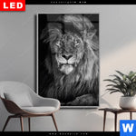 Wechselmotiv Dia Loewe Schwarzweiss Hochformat Produktvorschau mit dem Bild Löwe Schwarzweiß im Format Hochformat.