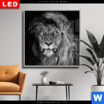 Wechselmotiv Dia Loewe Schwarzweiss Quadrat Produktvorschau mit dem Bild Löwe Schwarzweiß im Format Quadrat.