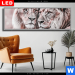 Wechselmotiv Dia Loewen Harmonie In Pastell Panorama Produktvorschau mit dem Bild Löwen - Harmonie in Pastell im Format Panorama.