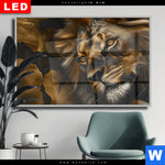 Wechselmotiv Dia Loewenportrait Kraft Und Eleganz Querformat Produktvorschau mit dem Bild Löwenportrait: Kraft und Eleganz im Format Querformat.