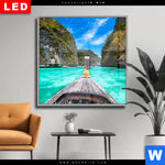 Wechselmotiv Dia Longtail Boot Quadrat Produktvorschau mit dem Bild Longtail-Boot im Format Quadrat.