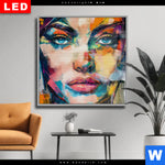 Wechselmotiv Dia Loretta Abstrakt Patchwork Art Quadrat Produktvorschau mit dem Bild Loretta - Abstrakt Patchwork Art im Format Quadrat.