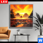 Wechselmotiv Dia Magische Steinlandschaft Im Meer Quadrat Produktvorschau mit dem Bild Magische Steinlandschaft im Meer im Format Quadrat.