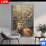 Wechselmotiv Dia Magischer Hirsch Im Waldrand Hochformat Produktvorschau mit dem Bild Magischer Hirsch im Waldrand im Format Hochformat.