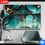 Wechselmotiv Dia Marmor Blueten In Tuerkis Gold Querformat Produktvorschau mit dem Bild Marmor Blüten in türkis & gold im Format Querformat.